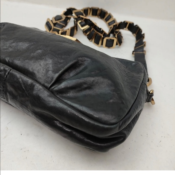 ♥️🥰100% Authentic Tory Burch Black Leather Crossbody Bag - Picture 8 of 14